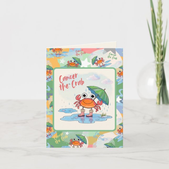 Carte De Remerciements Cancer le crabe signe Zodiac (Devant)