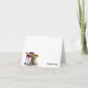 Carte De Remerciements Canettes à peinture rouge vert jaune