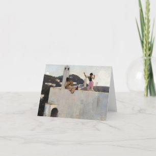 Carte De Remerciements Capri Girl sur un toit par John Singer Sargent