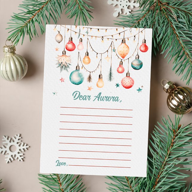 Carte De Remerciements Capsule de Noël Boules d'ornement Note Message Car (Créateur téléchargé)