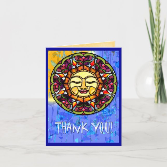 Carte De Remerciements Capteur Sun-Catcher en verre tendu (Merci) (Devant)