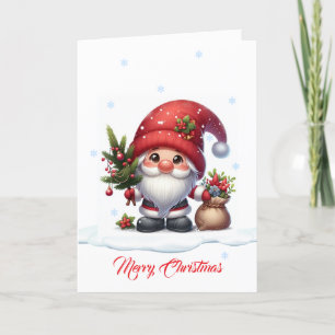 Carte De Remerciements Caractère de dessin du Père Noël Gnome