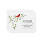 Cardinal Funeral Thank You Note Card Red Bird