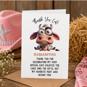 Carte De Remerciements Caricatures de vache sacrée Je suis une cowgirl 1e