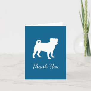 Carte De Remerciements Carlin Chien Baby shower Chien bleu Chiot garçon