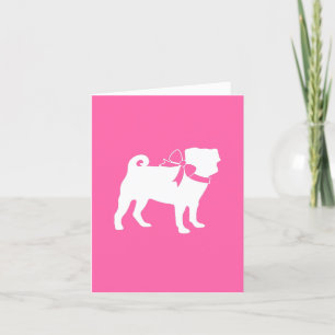 Carte De Remerciements Carlin chien Baby shower fille rose avec la mâchoi