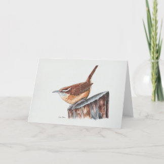 Carte De Remerciements Carolina Wren Art Card