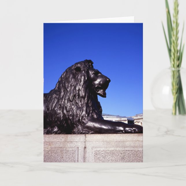 Carte De Remerciements Carré Lion de bronze Trafalgar (Devant)