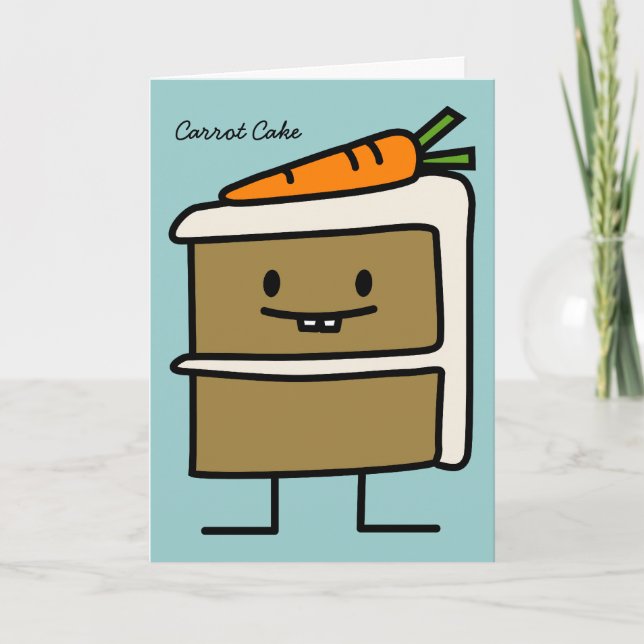 Carte De Remerciements Carrot Cake tranche de dents de lapin glaçage dess (Devant)