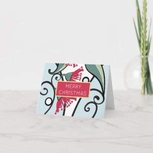 Carte De Remerciements Carte-cadeau Red Eucalyptus Gum Nut Floral