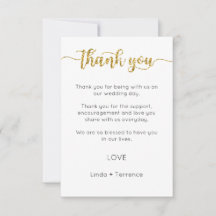 Carte de remerciements, Carte de remerciements de 