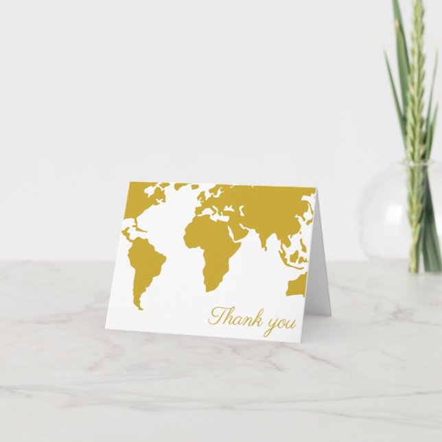 Carte de remerciements - Carte du monde de l'or (Devant)