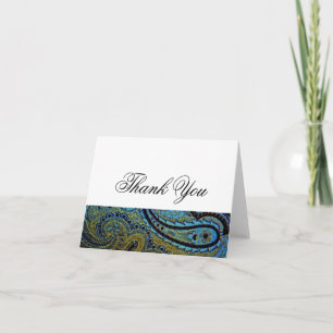 Carte De Remerciements Cartons d'invitation de mariage indien Paisley Pao