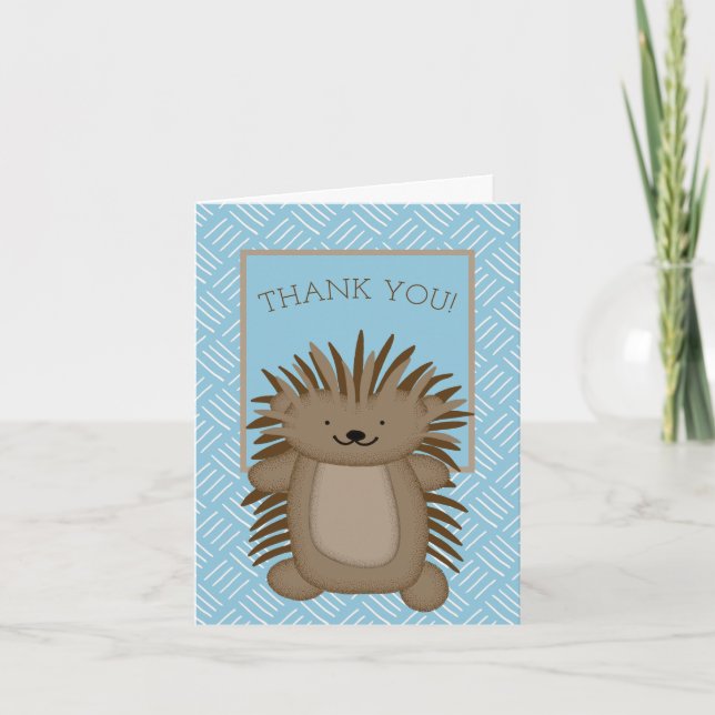 Carte De Remerciements Cartoon mignon Porcupine Enfants (Devant)