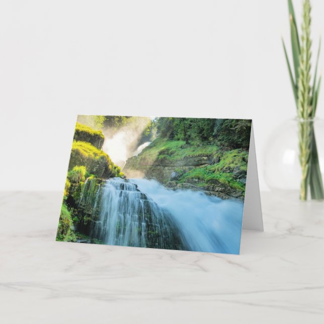 Carte De Remerciements Cascades de Giessbach, Suisse (Devant)