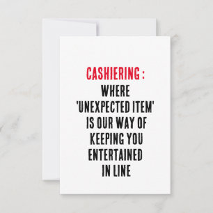 Carte De Remerciements Cashering Là où "l'objet inattendu" est notre faço