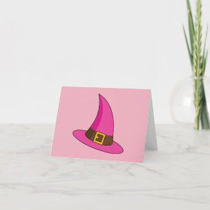 Carte De Remerciements Casquette de sorcière rose