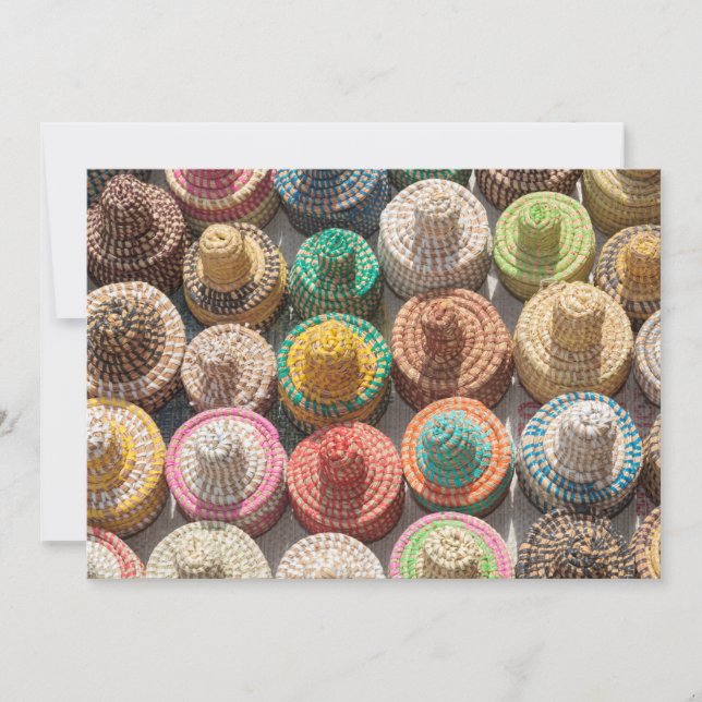 Carte De Remerciements Casquettes tissés colorés (Devant)