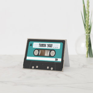 Carte De Remerciements Cassette Audio Rétro Années 80 Personnalisée