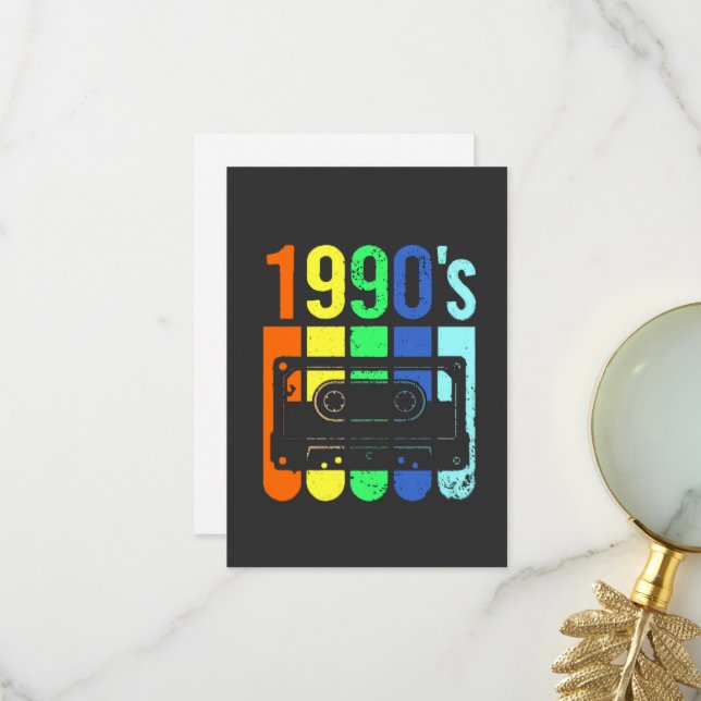 Carte De Remerciements Cassette Des Années 1990 (Devant/Arrière en situation)