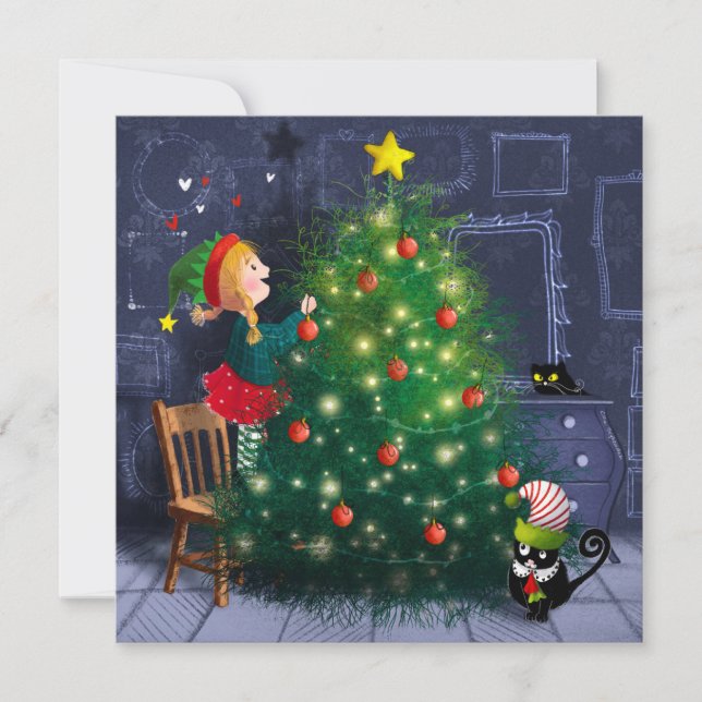 Carte De Remerciements Cat Chaos Christmas (Devant)