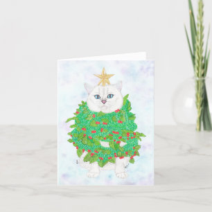CARTE DE REMERCIEMENTS CAT CHRISTMAS