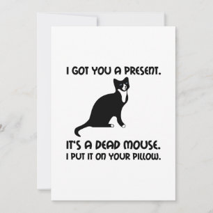 Carte De Remerciements Cat Dead Mouse Pillow