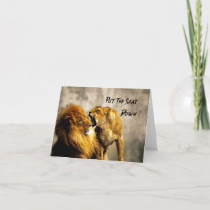 Carte De Remerciements Cat Fight Placez le siège en bas
