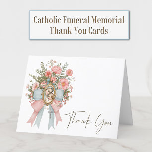 Carte De Remerciements Catholique Mary Rosary Condolence funéraire Sympat