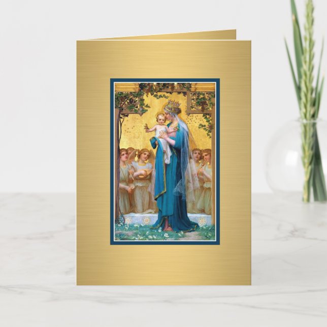 Carte De Remerciements Catholique religieuse bénie de Vierge Marie Jésus (Devant)
