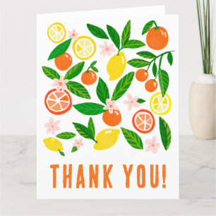 Carte De Remerciements Célébration Citrus Personnalisé Coloré Gras Grand