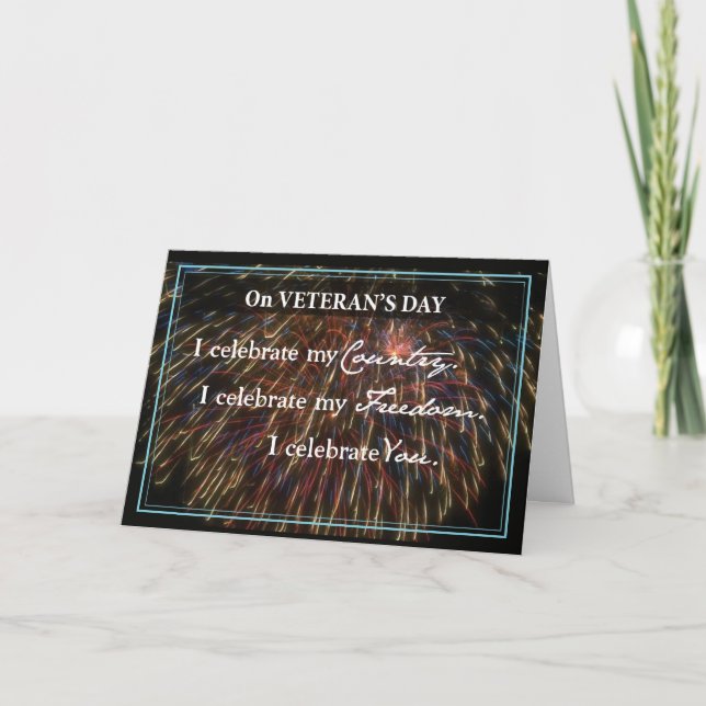 Carte De Remerciements Célébration de la Journée des vétérans (Devant)