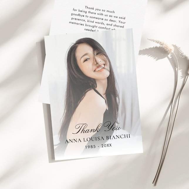 Carte De Remerciements Célébration de la vie funéraire Service commémorat (Créateur téléchargé)