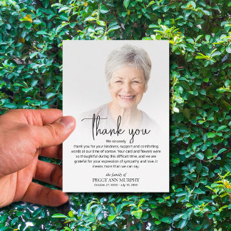 Carte De Remerciements Célébration de la vie Photo