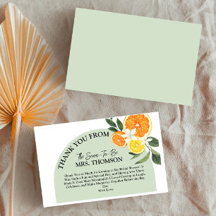 Carte De Remerciements Célébration de mariage Main Squeeze Citrus Lemon G