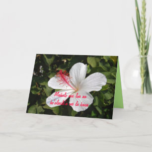 Carte De Remerciements Célébration du Mahalo Hawaiian White Hibiscus