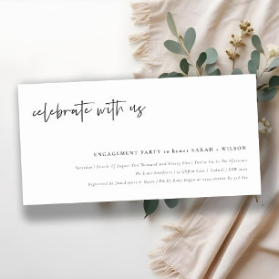 Carte De Remerciements Célébrez avec nous Calligraphie Fiançailles Invita