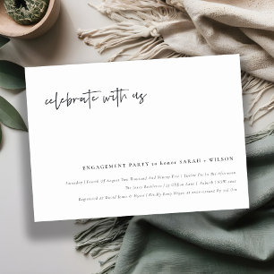 Carte De Remerciements Célébrez avec nous Calligraphie Fiançailles Invita