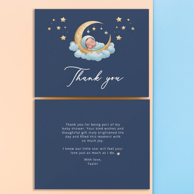 Carte De Remerciements Celestial Moon Stars Baby Shower Thank You Card (Créateur téléchargé)