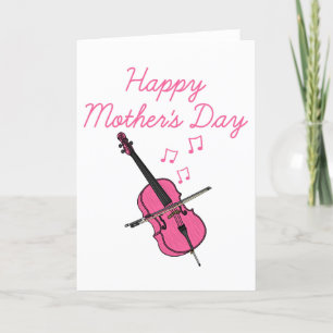 Carte De Remerciements Cello Fête des Mères Cellist Musicien