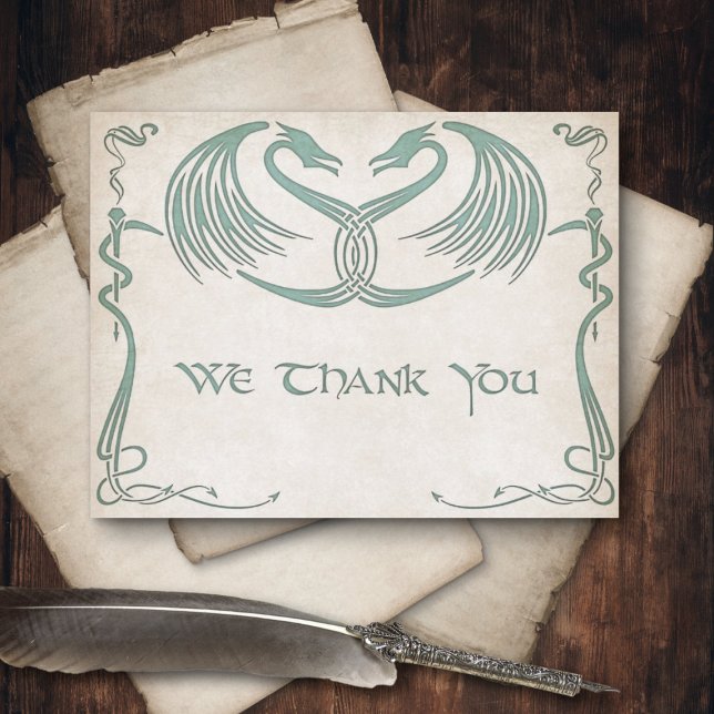 Carte De Remerciements Celtic Viking Dragon Mariage (Créateur téléchargé)