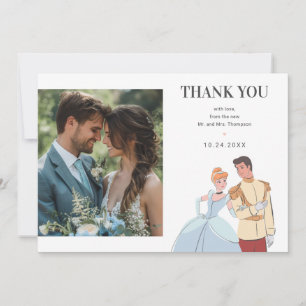 Carte De Remerciements Cendrillon et Mariage du prince charmant