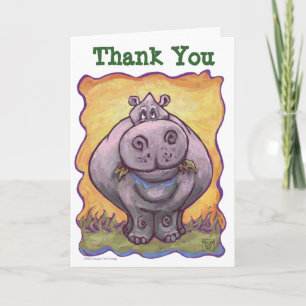 Carte De Remerciements Centre du parti Hippopotame