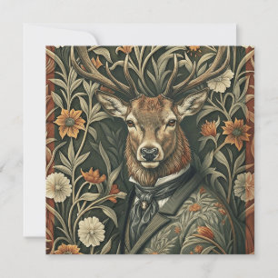 Carte De Remerciements Cerf des bois élégant vintage gentleman de la forê