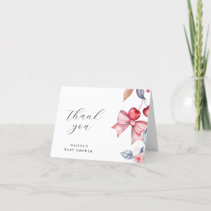 Carte De Remerciements Cerise sur le Baby shower de coquette de la cornei