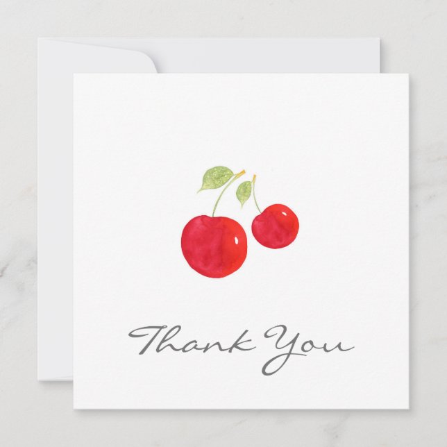 Carte De Remerciements Cerises d'aquarelle (Devant)