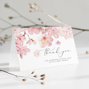 Carte De Remerciements Cerisier fleur bébé dans le baby shower en fleurs
