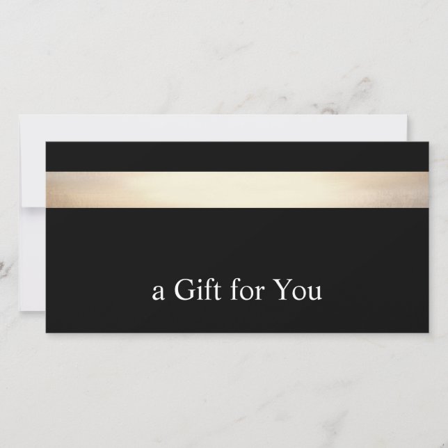 Carte De Remerciements Certificat cadeau Black Gold Stripe (Devant)
