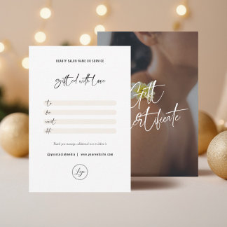 Carte De Remerciements Certificat cadeau de logo minimaliste élégant