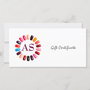 Carte De Remerciements Certificat cadeau Manicure Nail Salon Simple Blanc